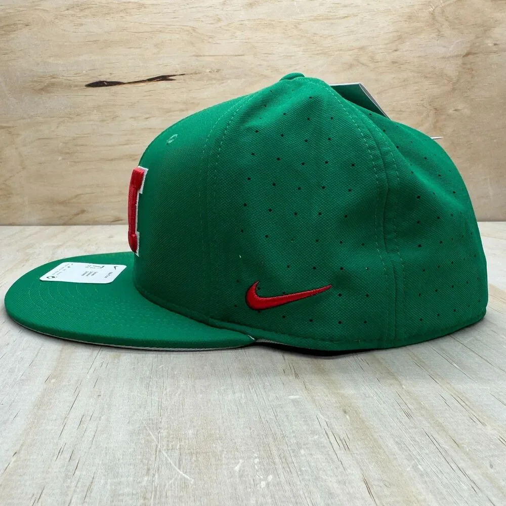 NEW Ole Miss Rebels Nike Aero True Baseball Performance Fitted Hat Green 7 1/2
